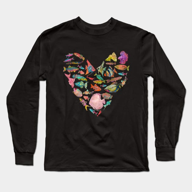 Heart of Tropical Fish Long Sleeve T-Shirt by Gina's Pet Store